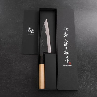 Funayuki Blue Steel #2 Kurouchi Buffalo Magnolia Handle 150mm