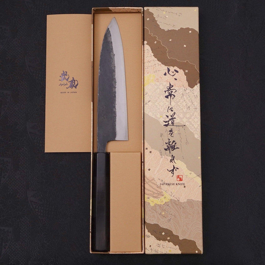 Funayuki Sabaki Blue Super Kurouchi Buffalo Ebony Handle 180mm