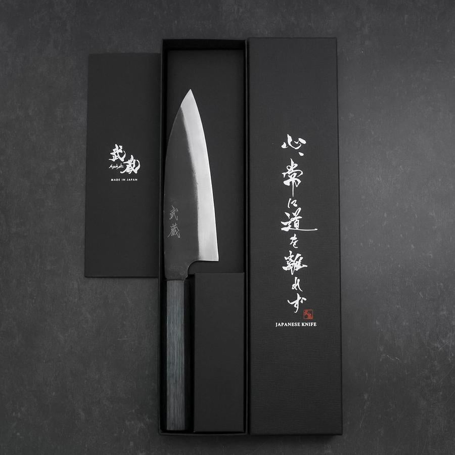 Funayuki Sabaki Blue Steel #1 Kurouchi Dark Blue Urushi Handle 165mm