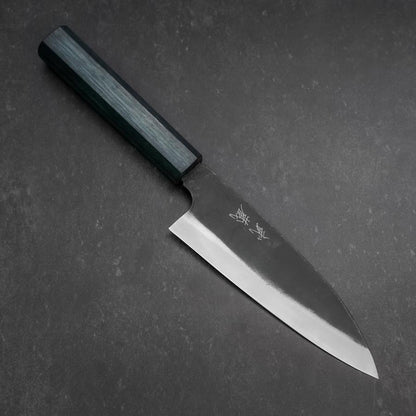 Funayuki Sabaki Blue Steel #1 Kurouchi Dark Blue Urushi Handle 165mm