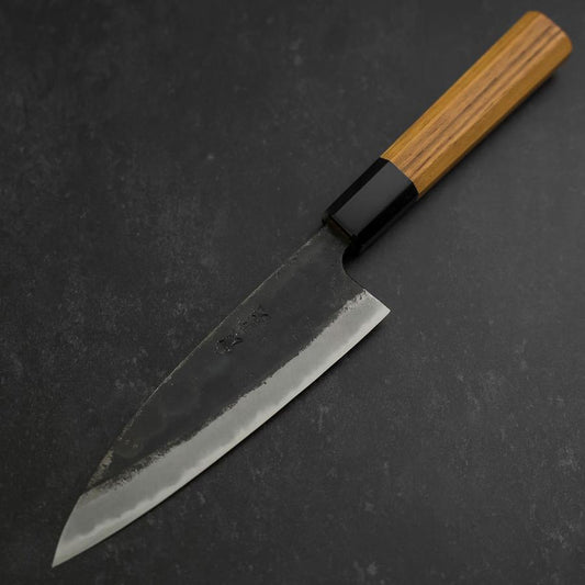 Funayuki Sabaki Blue Steel #2 Kurouchi Buffalo Teak Handle 165mm