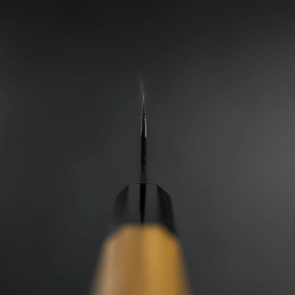 Funayuki Sabaki Blue Steel #2 Kurouchi Buffalo Teak Handle 165mm