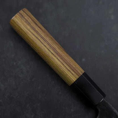 Funayuki Sabaki Blue Steel #2 Kurouchi Buffalo Teak Handle 165mm