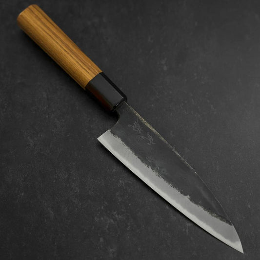 Funayuki Sabaki Blue Steel #2 Kurouchi Buffalo Teak Handle 165mm