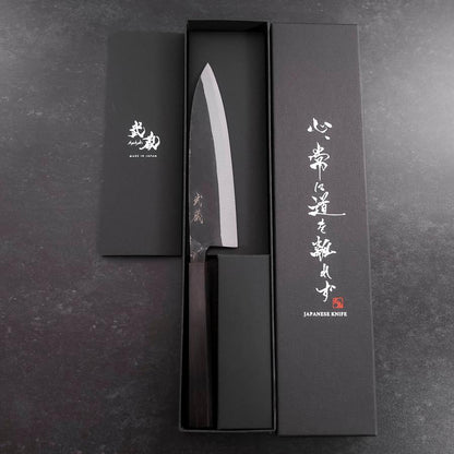 Funayuki Sabaki Blue Steel #2 Kurouchi Ebony Handle 165mm