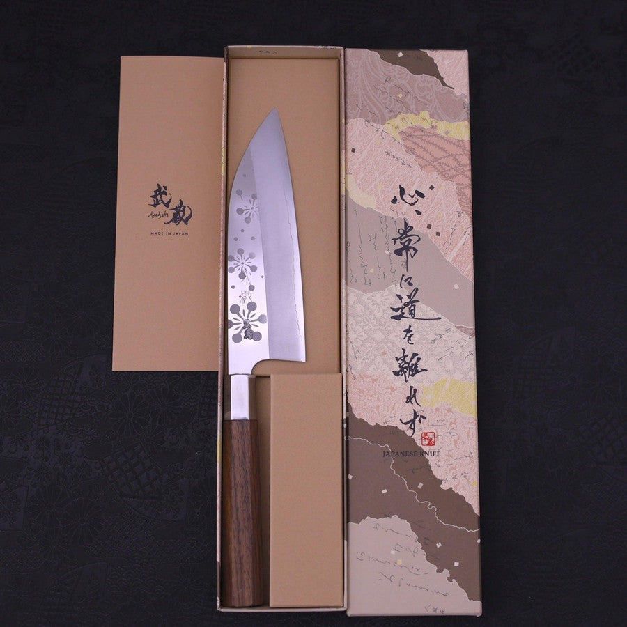 Funayuki Silver Steel #3 Kazahana Walnut Handle 165mm