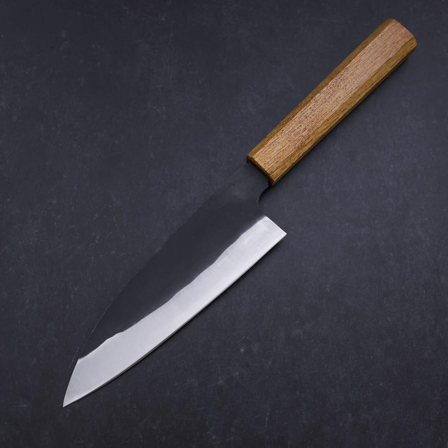 Funayuki White Steel #2 Kurouchi Oak Handle 160mm (6.3”)-[Musashi]-[Japanese-Kitchen-Knives]