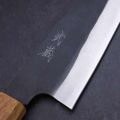 Funayuki White Steel #2 Kurouchi Oak Handle 160mm (6.3”)-[Musashi]-[Japanese-Kitchen-Knives]