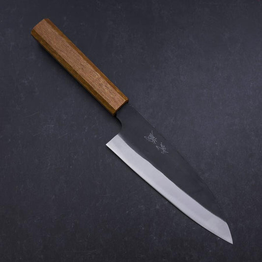Funayuki White Steel #2 Kurouchi Oak Handle 160mm (6.3”)-[Musashi]-[Japanese-Kitchen-Knives]