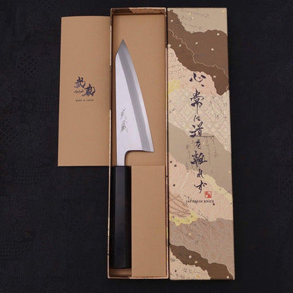 Garasuki Boning Knife White Steel #2 Kasumi Buffalo Ebony Handle 150mm