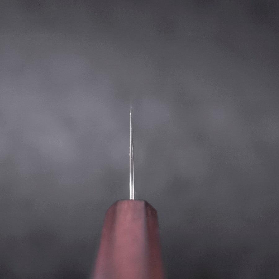 Gyuto AUS-10 Mirror Tsuchime Damascus Purple Urushi Handle 210mm