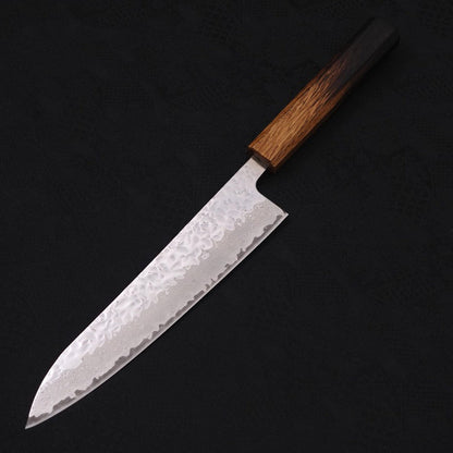 Gyuto AUS-10 Mirror Tsuchime Damascus Yaki Urushi Handle 210mm