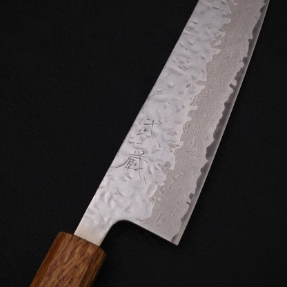 Gyuto AUS-10 Mirror Tsuchime Damascus Yaki Urushi Handle 210mm