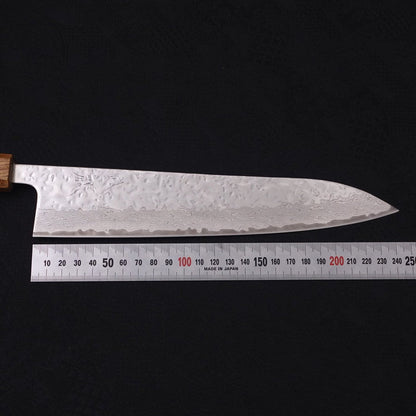 Gyuto AUS-10 Mirror Tsuchime Damascus Yaki-Urushi Handle 240mm