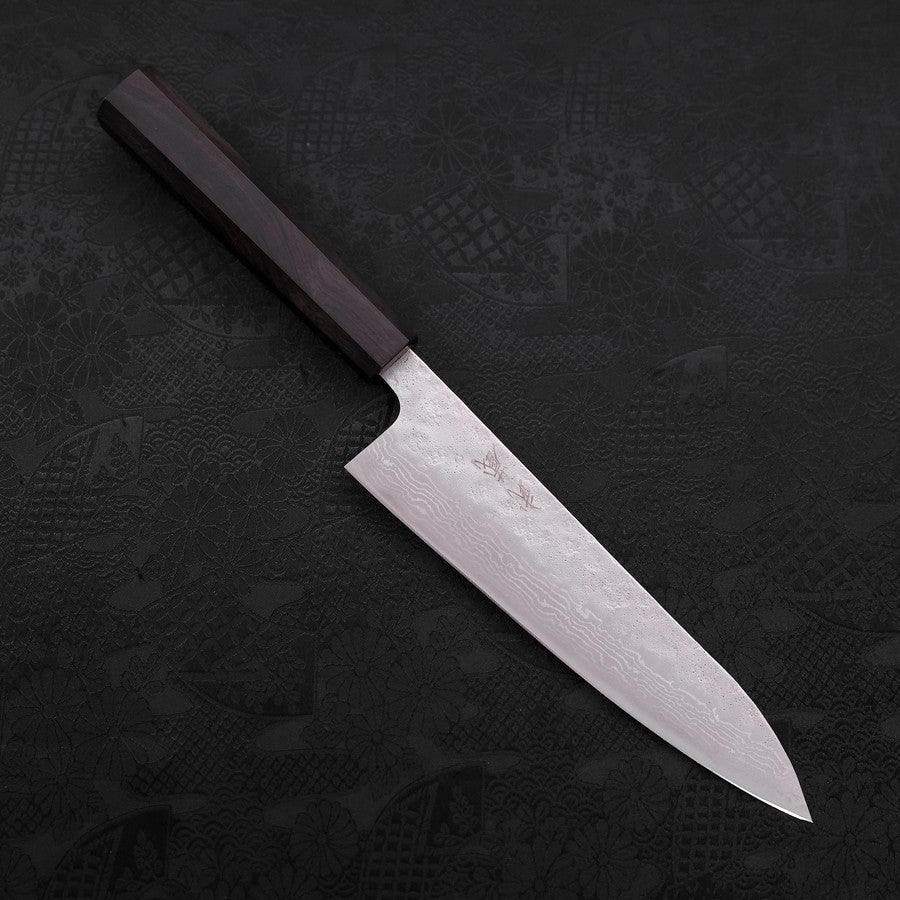 Gyuto AUS-10 Nashiji Damascus Ebony Handle 180mm