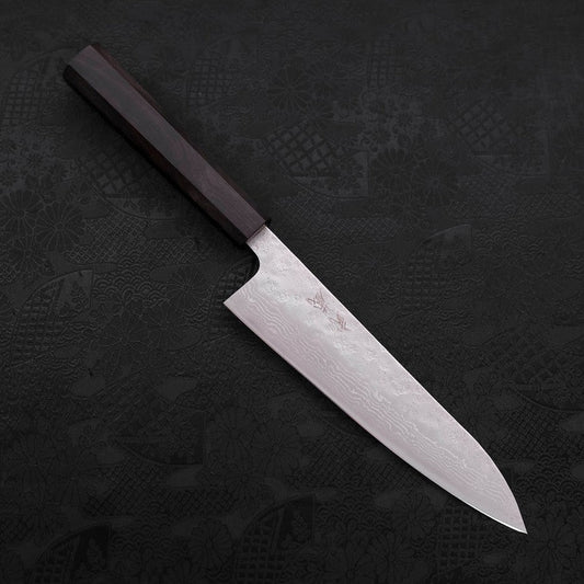 Gyuto AUS-10 Nashiji Damascus Ebony Handle 180mm