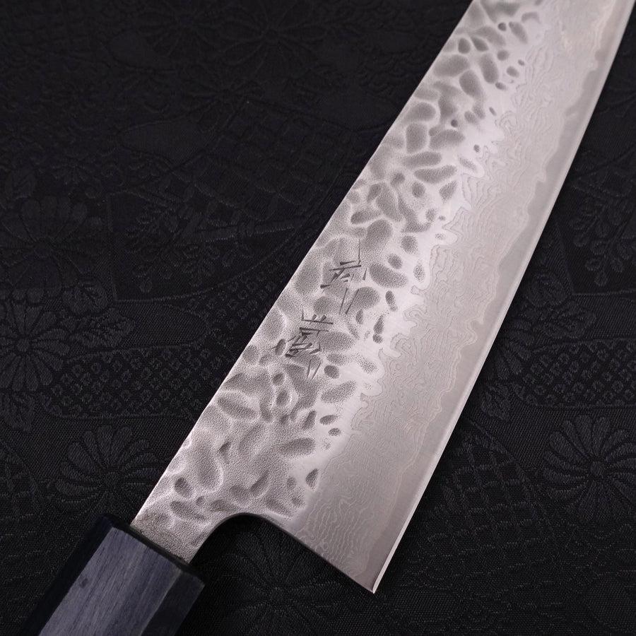 Gyuto AUS-10 Tsuchime Damascus Dark-Blue Urushi Handle 210mm