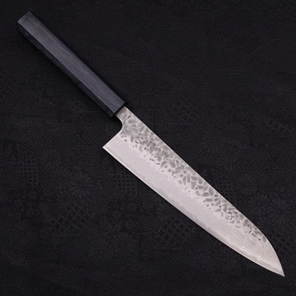 Gyuto AUS-10 Tsuchime Damascus Dark-Blue Urushi Handle 210mm