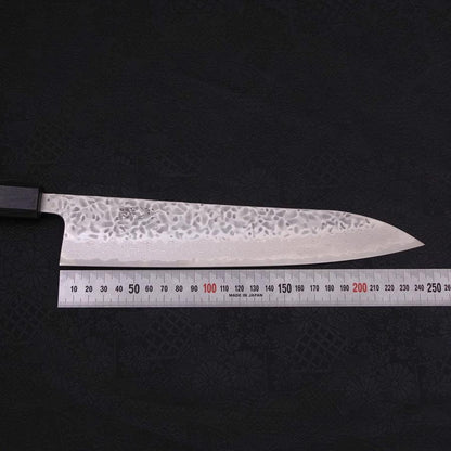 Gyuto AUS-10 Tsuchime Damascus Dark-Blue Urushi Handle 240mm