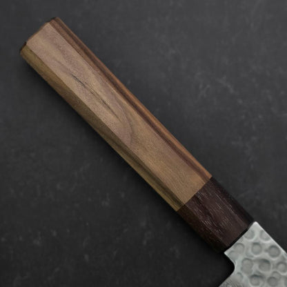 Gyuto AUS-10 Tsuchime Damascus Shitan Walnut Handle 180mm