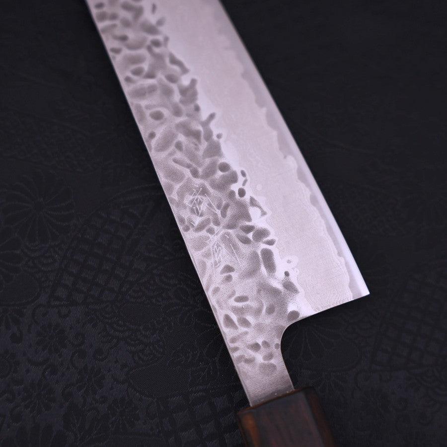 Gyuto AUS-10 Tsuchime Damascus Sumi Urushi Handle 210mm