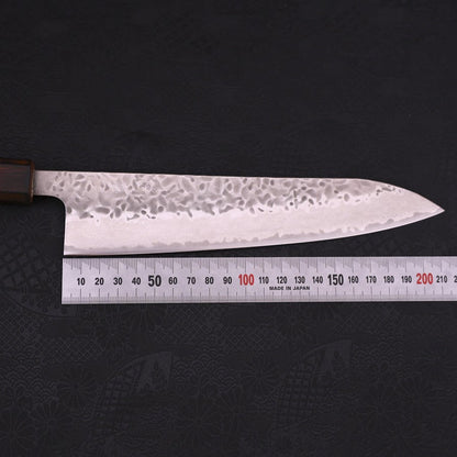 Gyuto AUS-10 Tsuchime Damascus Sumi Urushi Handle 210mm