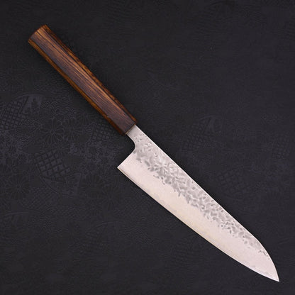 Gyuto AUS-10 Tsuchime Damascus Sumi Urushi Handle 210mm