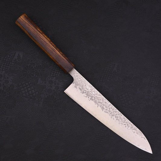 Gyuto AUS-10 Tsuchime Damascus Sumi Urushi Handle 210mm