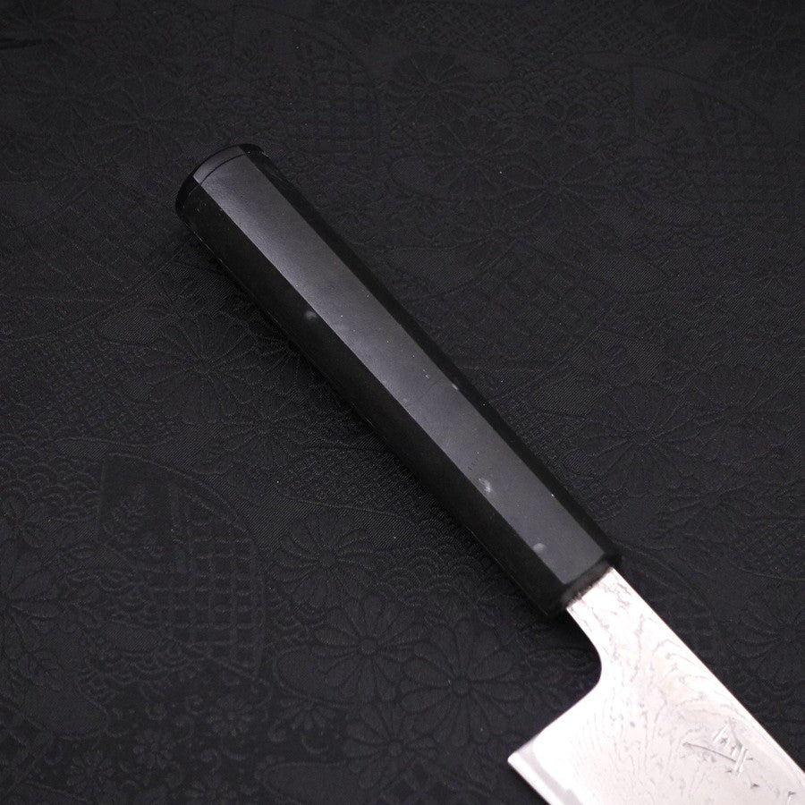 Gyuto AUS-10 Wave Nickel Damascus Ocean Black Handle 180mm