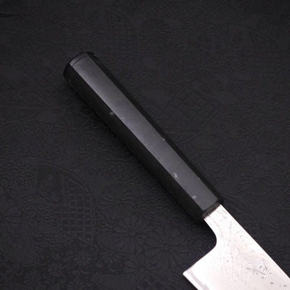 Gyuto AUS-10 Wave Nickel Damascus Ocean Black Handle 180mm