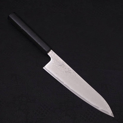 Gyuto AUS-10 Wave Nickel Damascus Ocean Black Handle 180mm