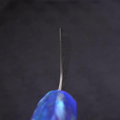 Gyuto AUS-10 Wave Nickel Damascus Ocean Blue Handle 180mm
