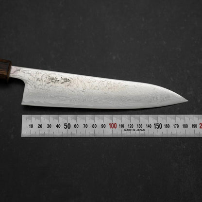 Gyuto AUS-10 Wave Nickel Damascus Sumi Urushi Handle 180mm
