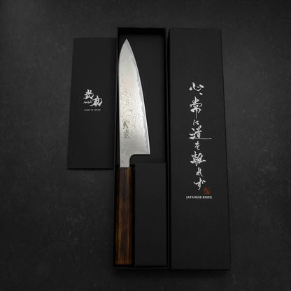 Gyuto AUS-10 Wave Nickel Damascus Sumi Urushi Handle 180mm