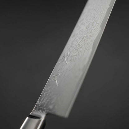 Gyuto AUS-10 Wave Nickel Damascus Western Brown Handle 210mm