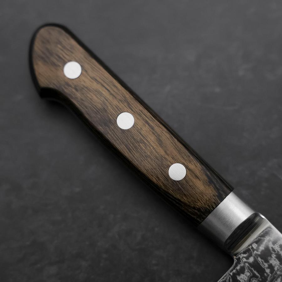 Gyuto AUS-10 Wave Nickel Damascus Western Brown Handle 210mm