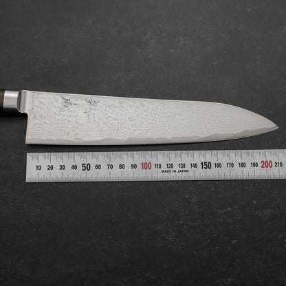 Gyuto AUS-10 Wave Nickel Damascus Western Brown Handle 210mm