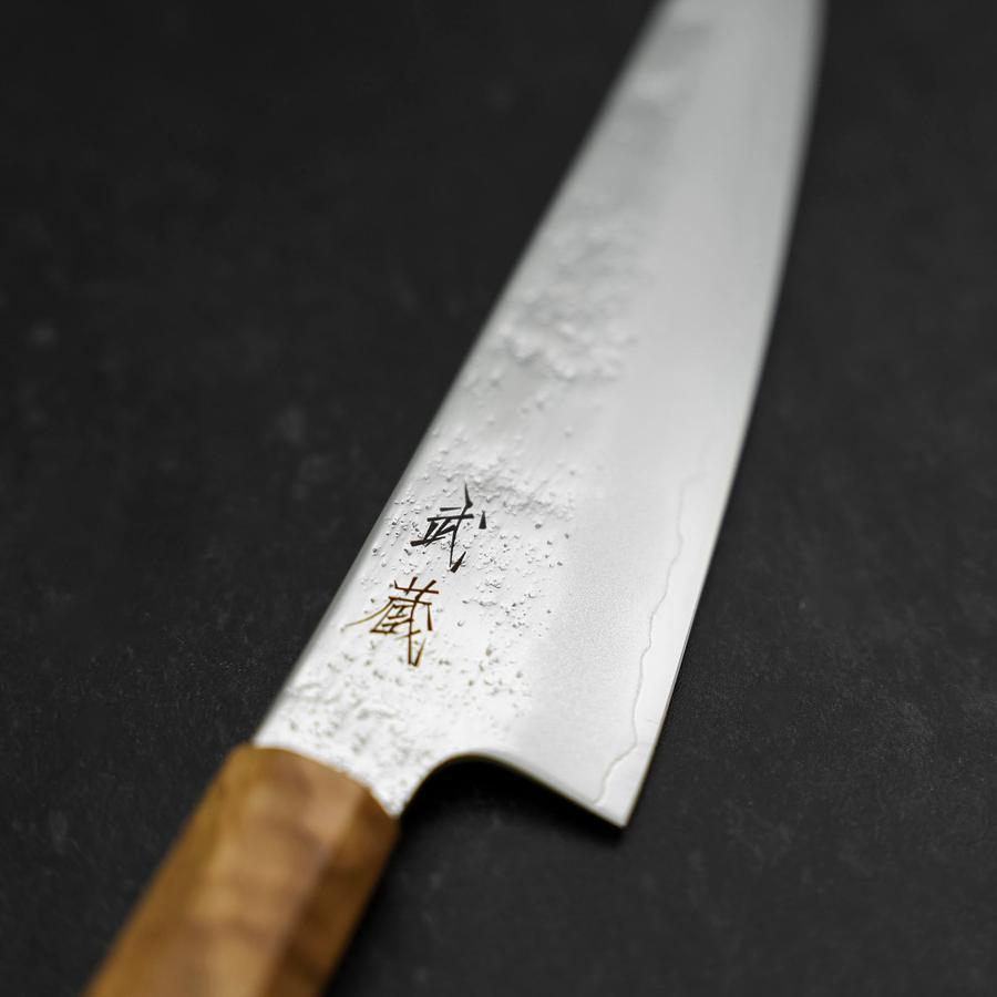 Gyuto AUS-8 Nashiji Olive Handle 150mm