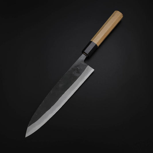 Gyuto Blue Steel #2 Kurouchi Buffalo Magnolia Handle 210mm