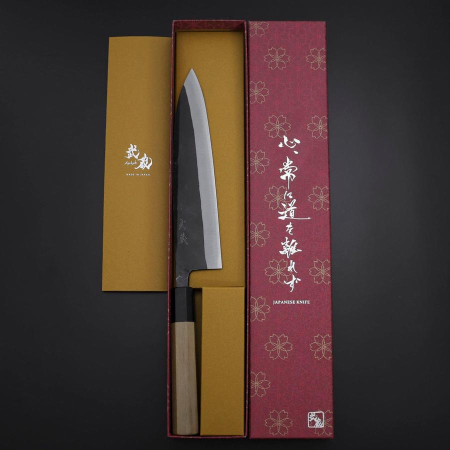 Gyuto Blue Steel #2 Kurouchi Buffalo Magnolia Handle 210mm