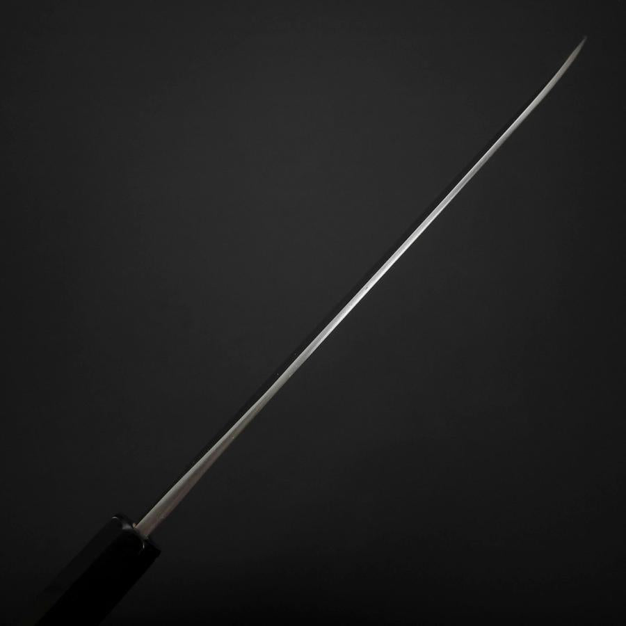 Gyuto Blue Steel #2 Kurouchi Stainless Clad Chokin Sakura-Fuji Buffalo Ebony Handle 210mm