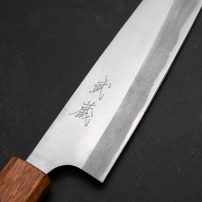 Gyuto Blue Steel #2 Stainless Clad Polished Oak Handle 165mm