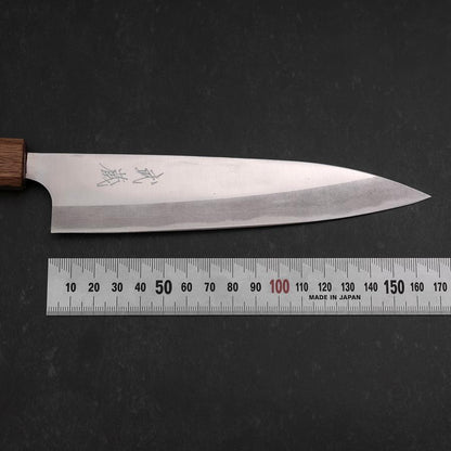 Gyuto Blue Steel #2 Stainless Clad Polished Oak Handle 165mm