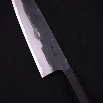 Gyuto Blue Super Kurouchi Buffalo Ebony Handle 180mm
