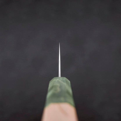 Gyuto Blue Super Polished Maple Green Handle 210mm