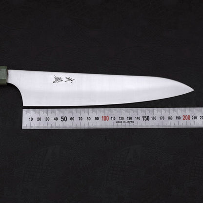 Gyuto Blue Super Polished Maple Green Handle 210mm