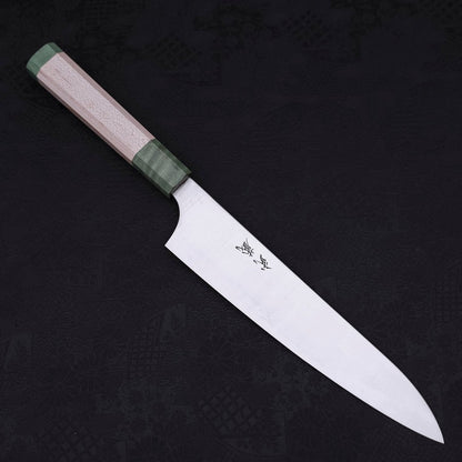 Gyuto Blue Super Polished Maple Green Handle 210mm