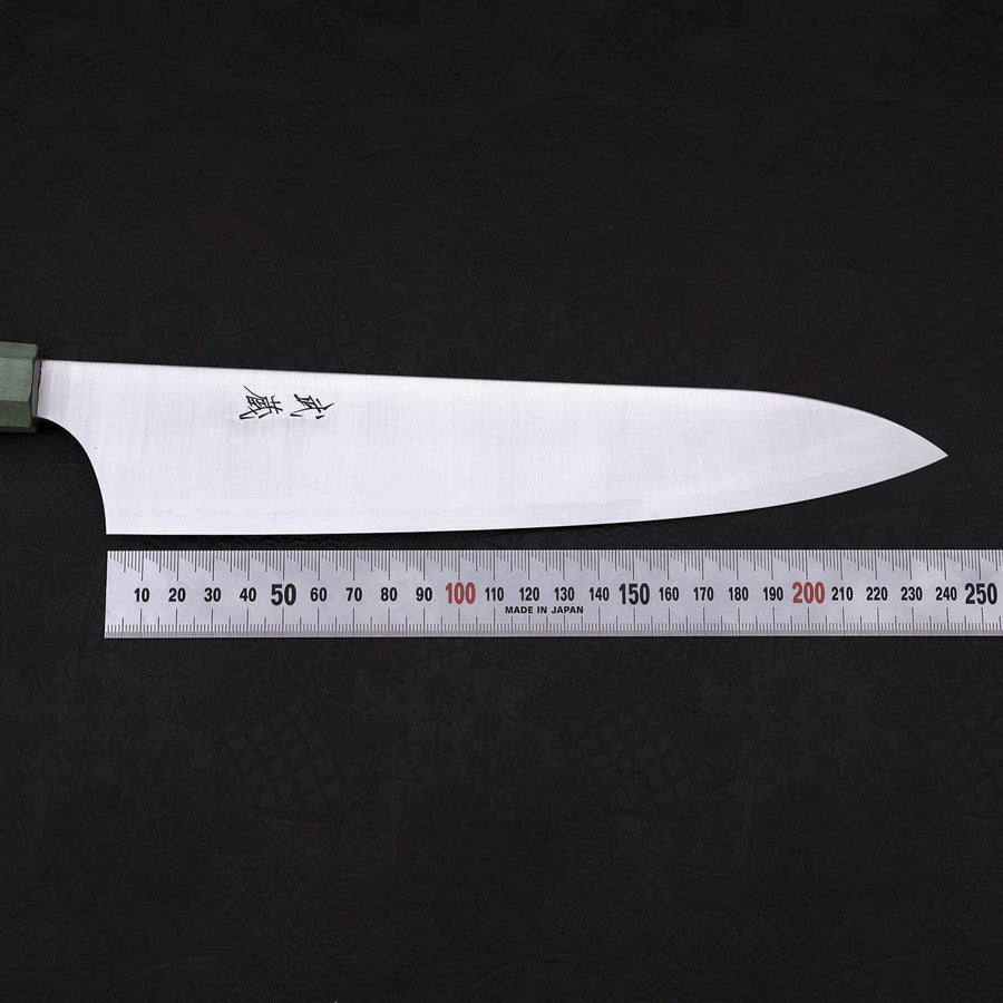 Gyuto Blue Super Polished Maple Green Handle 240mm