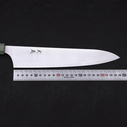 Gyuto Blue Super Polished Maple Green Handle 240mm
