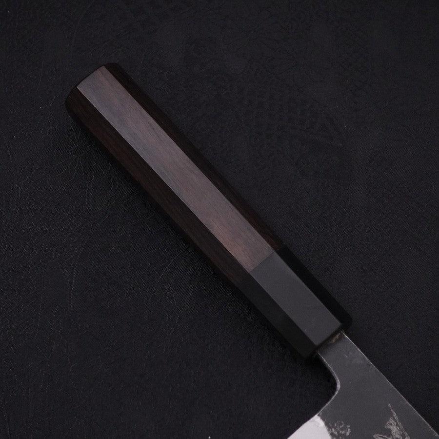 Gyuto Blue Steel #1 Kurouchi Buffalo Ebony Handle 180mm